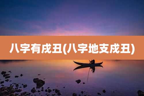 八字有戌丑(八字地支戍丑)