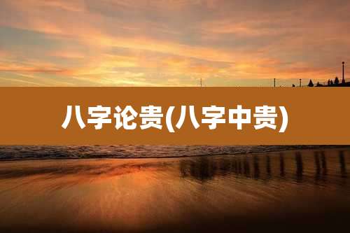 八字论贵(八字中贵)