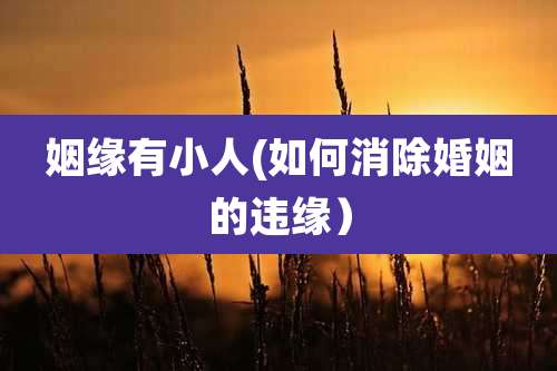姻缘有小人(如何消除婚姻的违缘)
