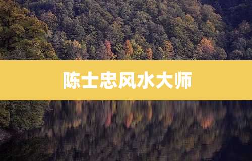 陈士忠风水大师