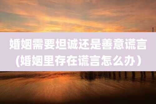 婚姻需要坦诚还是善意谎言(婚姻里存在谎言怎么办）