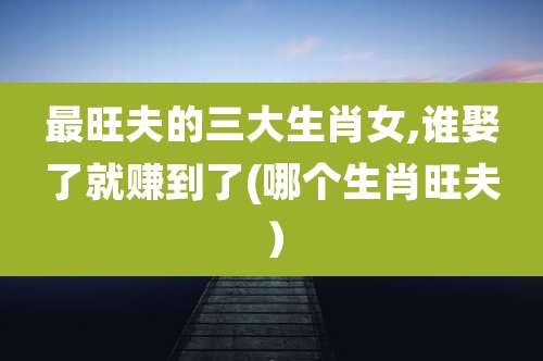 最旺夫的三大生肖女,谁娶了就赚到了(哪个生肖旺夫）