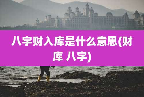 八字财入库是什么意思(财库 八字)