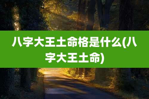 八字大王土命格是什么(八字大王土命)