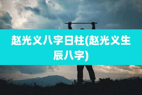 赵光义八字日柱(赵光义生辰八字)