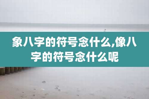 象八字的符号念什么,像八字的符号念什么呢