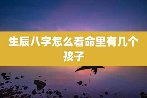 生辰八字怎么看命里有几个孩子