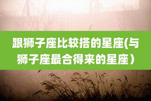 跟狮子座比较搭的星座(与狮子座最合得来的星座）