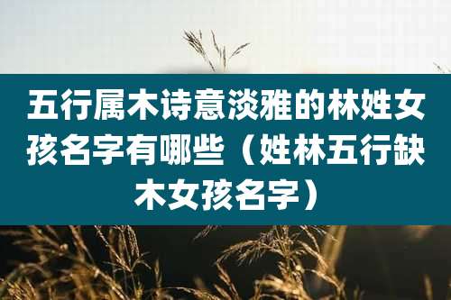 五行属木诗意淡雅的林姓女孩名字有哪些（姓林五行缺木女孩名字）