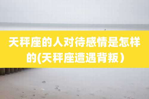 天秤座的人对待感情是怎样的(天秤座遭遇背叛)