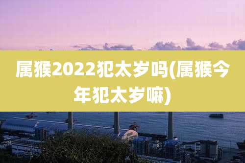 属猴2022犯太岁吗(属猴今年犯太岁嘛)