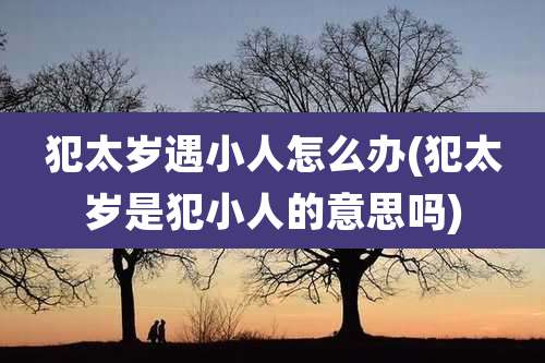犯太岁遇小人怎么办(犯太岁是犯小人的意思吗)