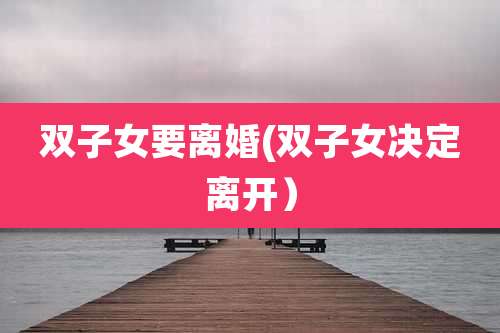 双子女要离婚(双子女决定离开)