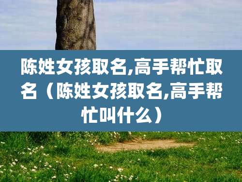 陈姓女孩取名,高手帮忙取名(陈姓女孩取名,高手帮忙叫什么)