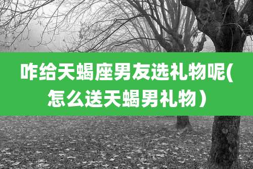 咋给天蝎座男友选礼物呢(怎么送天蝎男礼物）