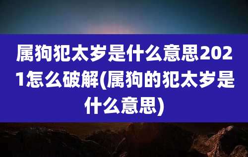 属狗犯太岁是什么意思2021怎么破解(属狗的犯太岁是什么意思)