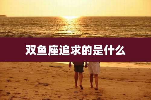 双鱼座追求的是什么