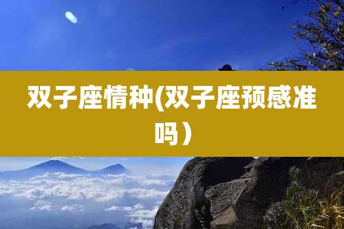 双子座情种(双子座预感准吗）