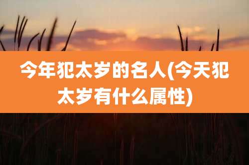 今年犯太岁的名人(今天犯太岁有什么属性)
