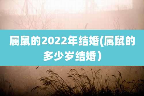 属鼠的2022年结婚(属鼠的多少岁结婚)
