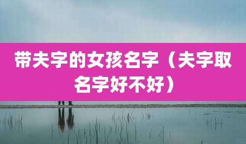 带夫字的女孩名字（夫字取名字好不好）