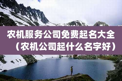 农机服务公司免费起名大全（农机公司起什么名字好）