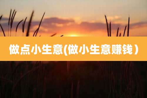做点小生意(做小生意赚钱)