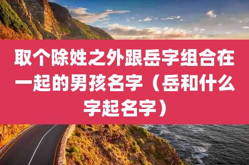 取个除姓之外跟岳字组合在一起的男孩名字（岳和什么字起名字）