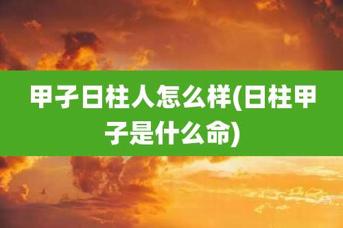 甲孑日柱人怎么样(日柱甲子是什么命)