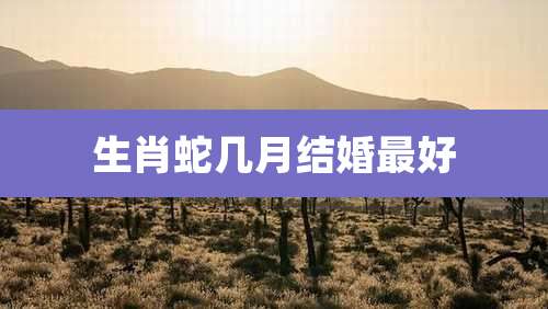 生肖蛇几月结婚最好
