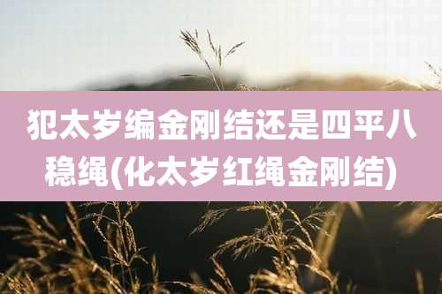 犯太岁编金刚结还是四平八稳绳(化太岁红绳金刚结)