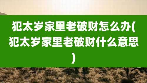 犯太岁家里老破财怎么办(犯太岁家里老破财什么意思)