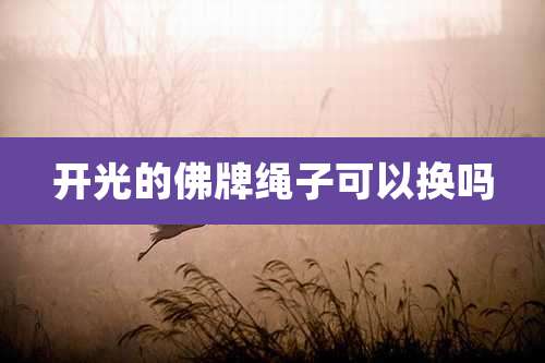 开光的佛牌绳子可以换吗