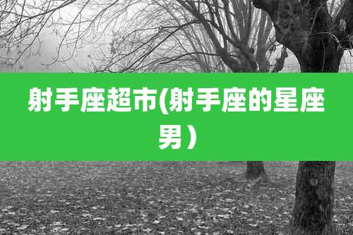 射手座超市(射手座的星座男)