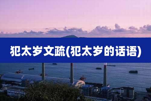 犯太岁文疏(犯太岁的话语)