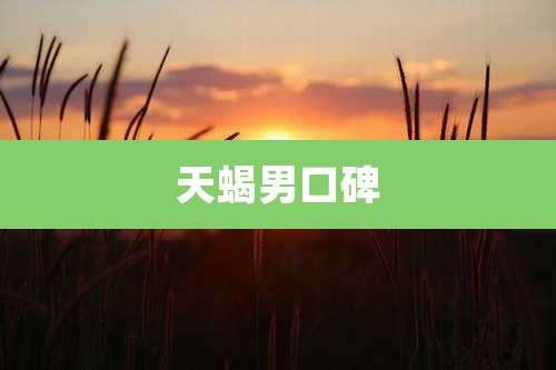 天蝎男口碑
