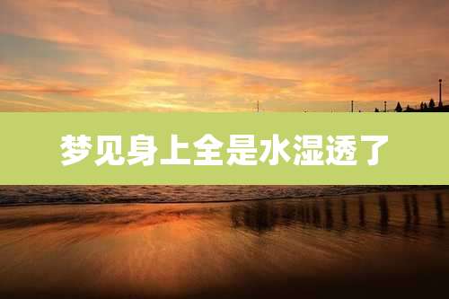 梦见身上全是水湿透了