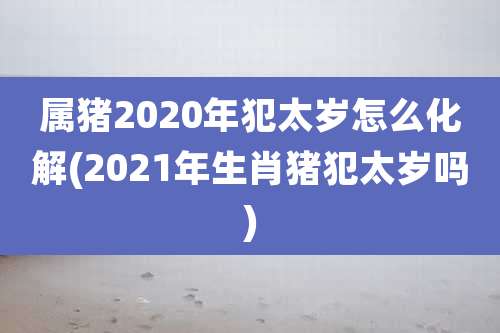 属猪2020年犯太岁怎么化解(2021年生肖猪犯太岁吗)