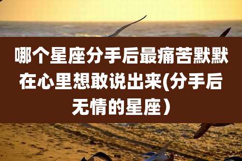 哪个星座分手后最痛苦默默在心里想敢说出来(分手后无情的星座）