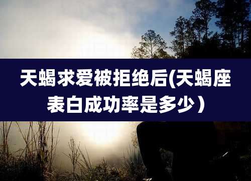 天蝎求爱被拒绝后(天蝎座表白成功率是多少)