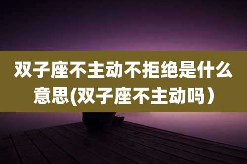 双子座不主动不拒绝是什么意思(双子座不主动吗）