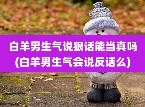 白羊男生气说狠话能当真吗(白羊男生气会说反话么)