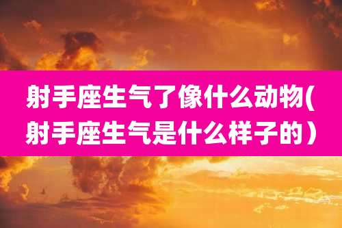 射手座生气了像什么动物(射手座生气是什么样子的）