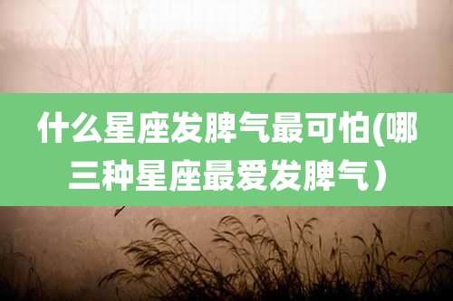 什么星座发脾气最可怕(哪三种星座最爱发脾气)