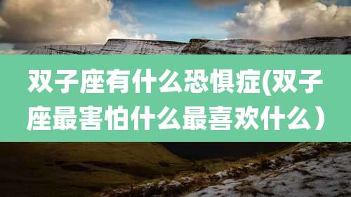 双子座有什么恐惧症(双子座最害怕什么最喜欢什么)