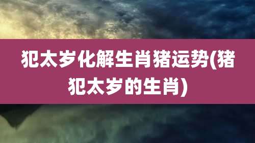 犯太岁化解生肖猪运势(猪犯太岁的生肖)