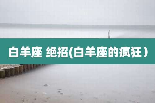 白羊座 绝招(白羊座的疯狂)