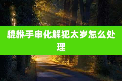 貔貅手串化解犯太岁怎么处理