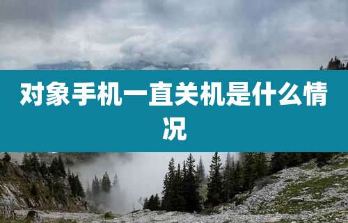 对象手机一直关机是什么情况