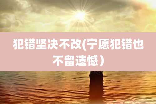 犯错坚决不改(宁愿犯错也不留遗憾）